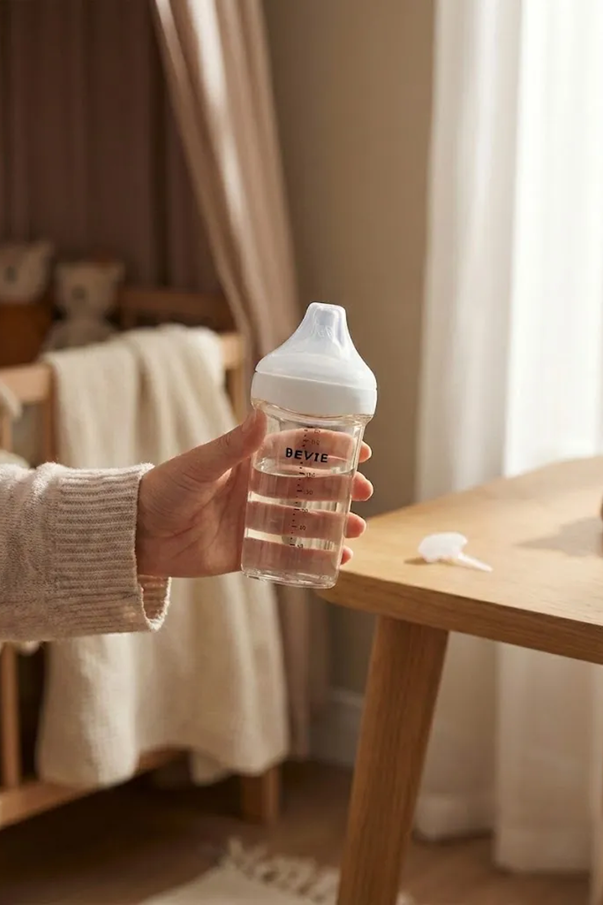 BEVIE 240ml Anti-Colic Bottle | Precision Feeding in White - Bevie